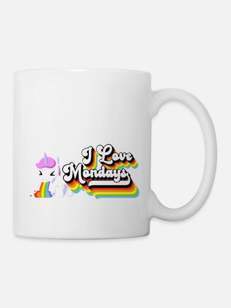I Love Mondays Einhorn - Tasse - Weiß