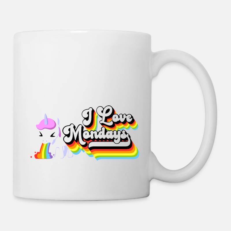 I Love Mondays Einhorn - Tasse - Weiß