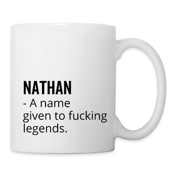 Nathan ein Name für verdammte Legenden - Tasse - Weiß - Rechts