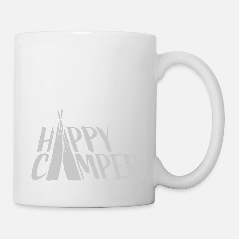 Design Zelt Happy Camper - Tasse - Weiß