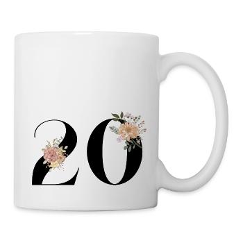 20e anniversaire fleuris (Cadeau de 20 ans) - Mug blanc - blanc - Droite