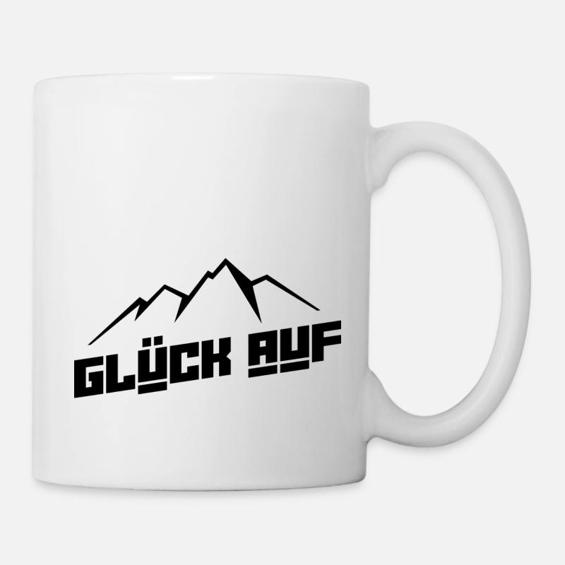 Glück auf Erzgebirge Berge - Tasse - Weiß