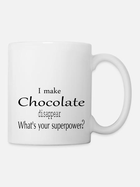 je fais disparaître le chocolat - superpuissance - Mug blanc - blanc