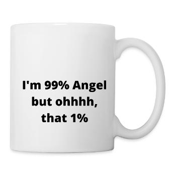 Je suis 99% ange mais oh ce 1% - Mug blanc - blanc - Droite