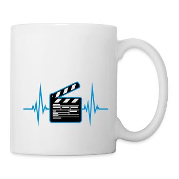 Herzschlag Kino Filmklappe Regie - Tasse - Weiß - Rechts