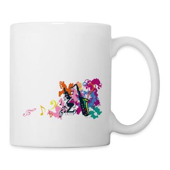 saxophone musique note cle sol fantaisie - Mug blanc - blanc - Droite