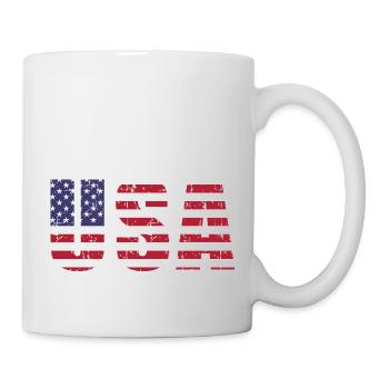 usa flag font vintage - Mug - white - Right