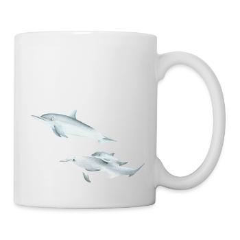drôle de famille de dauphins - Mug blanc - blanc - Droite