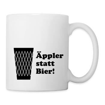 Geripptes Äppler statt Bier - Tasse - Weiß - Rechts