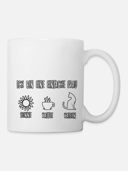 Süßes Katzen Shirt Katzenhalter Damen Katzen - Tasse - Weiß