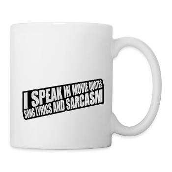 parler des paroles et du sarcasme - Mug blanc - blanc - Droite