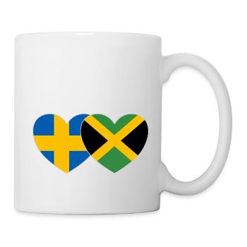 Schweden Jamaika Flagge Herz - Tasse - Weiß - Rechts