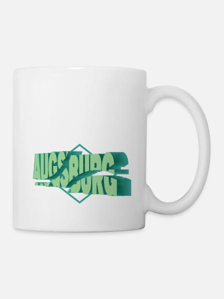 Augsburg Deutschland Stadt 3D Schrift Skyline - Tasse - Weiß