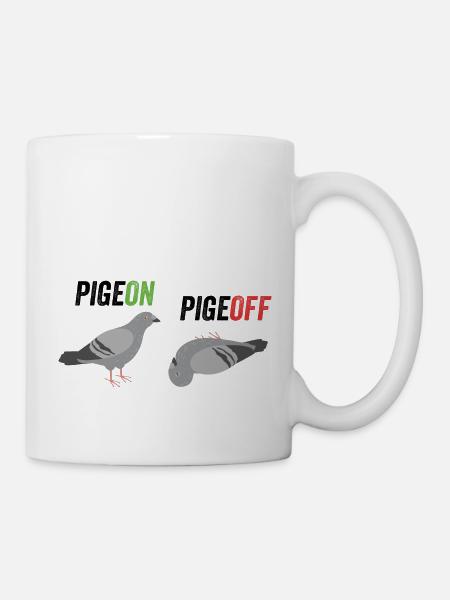 Pigeon Pigeoff - Bird Birdwatcher Birdwatching Pig - Mug - white