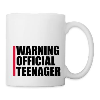 avertissement citation officielle d’adolescent - Mug blanc - blanc - Droite