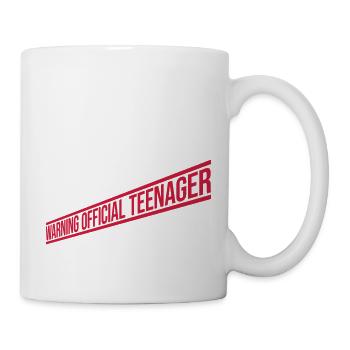 avertissement citation officielle d’adolescent - Mug blanc - blanc - Droite