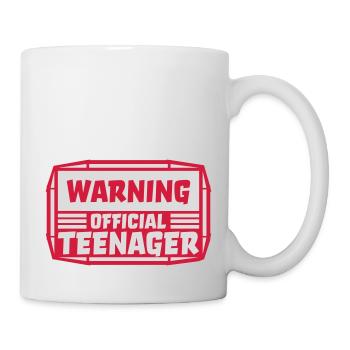 avertissement citation officielle d’adolescent - Mug blanc - blanc - Droite