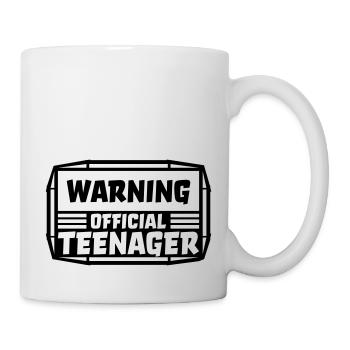 avertissement citation officielle d’adolescent - Mug blanc - blanc - Droite