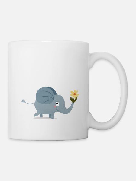 Éléphant mignon - Mug blanc - blanc