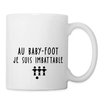 humour baby-foot / au baby foot je suis imbattable - Mug blanc - blanc - Droite