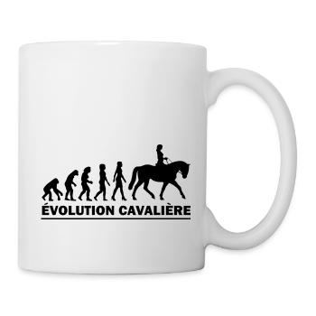 evolution cavalière / humour femme cheval - Mug blanc - blanc - Droite