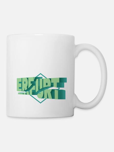 Erfurt Deutschland Stadt 3D Schrift Skyline - Tasse - Weiß
