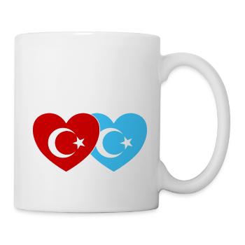 Turquie Cœur du drapeau ouïghour - Mug blanc - blanc - Droite