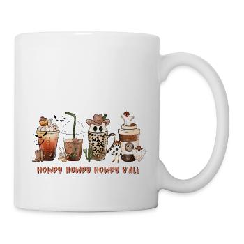 Howdy Howdy Howdy y all - Happy Hallothanksmas - Mug blanc - blanc - Droite
