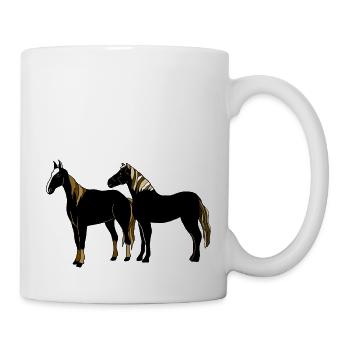Pferde - Tasse - Weiß - Rechts