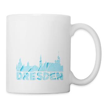 Dresden Germany City Font Skyline Broken - Mug - white - Right