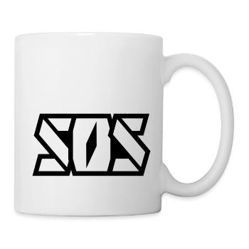 SOS Schriftzug - Tasse - Weiß - Rechts