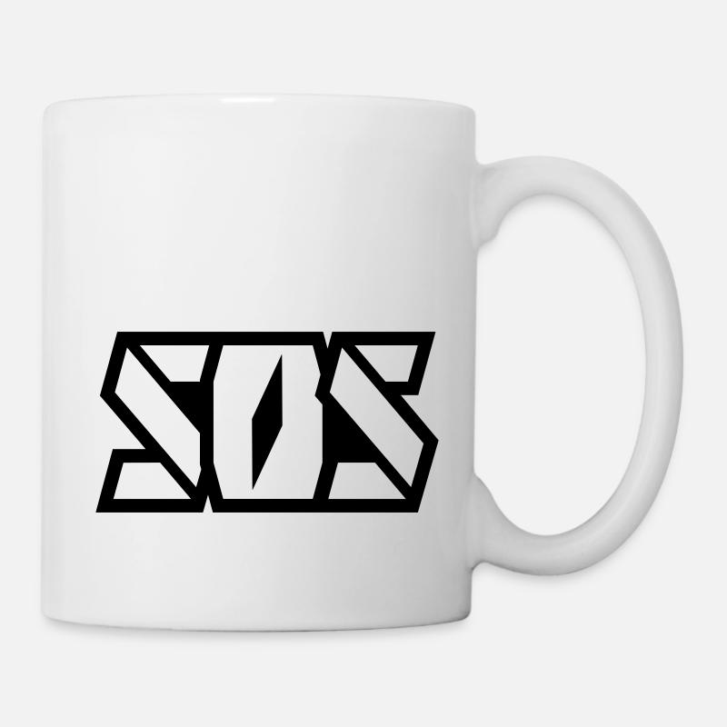 Lettrage SOS - Mug blanc - blanc