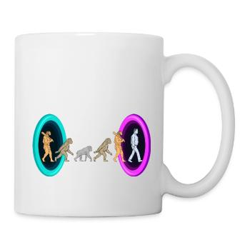 Evolution through portals - Mug - white - Right