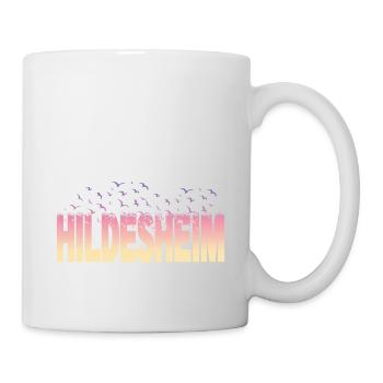 Hildesheim Deutschland Stadt Schrift Vögel Skyline - Tasse - Weiß - Rechts