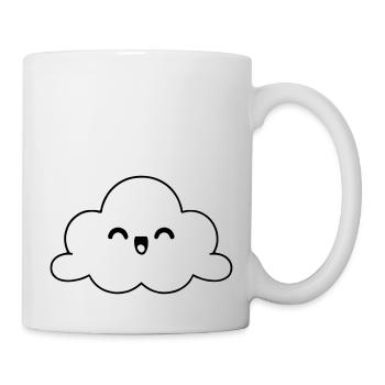 Sweet cloud with face Sweet cloud vector - Mug - white - Right
