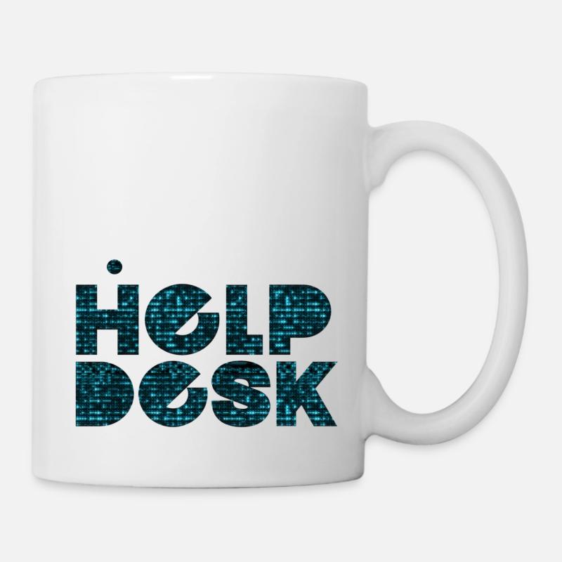 helpdesk support informatique geek ordinateur geek - Mug blanc - blanc