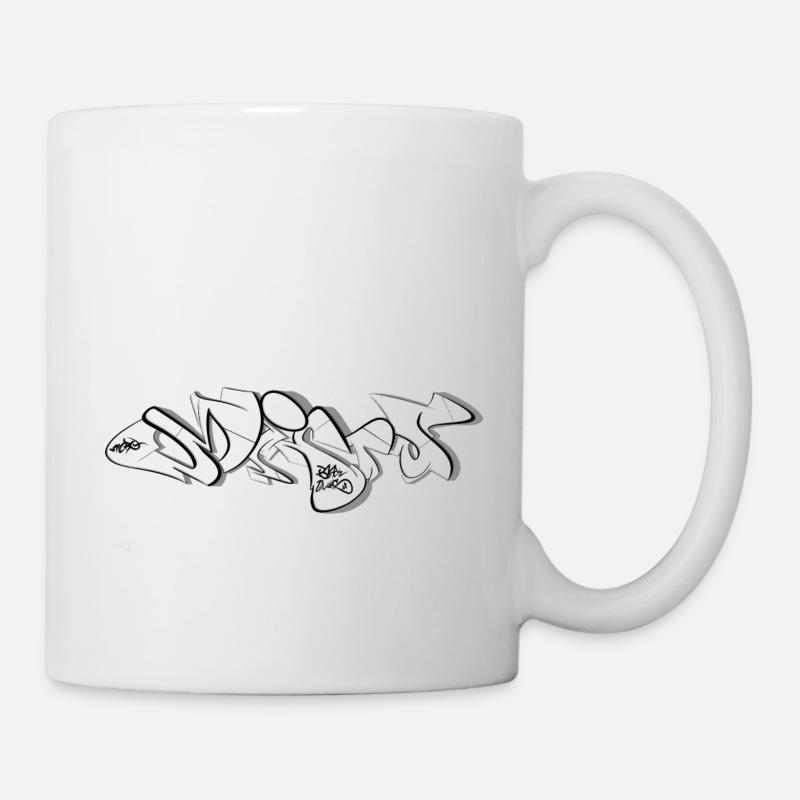 Black Lines Micro Graffiti - Tasse - Weiß