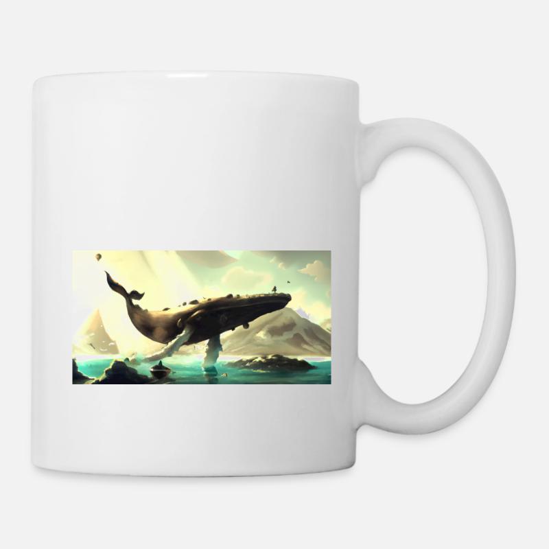 Whale floating in the sky - Mug - white