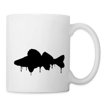 Zander Graffiti noir - Chemise de pêche - Mug blanc - blanc - Droite