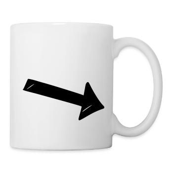 Flèche dessin croquis noir - Mug blanc - blanc - Droite
