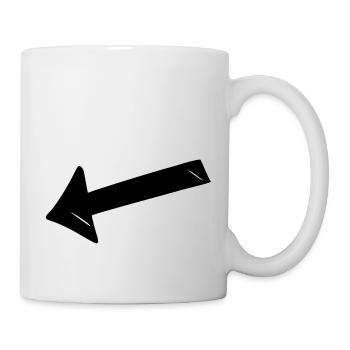 Pfeil Zeichnung Skizze schwarz - Tasse - Weiß - Rechts