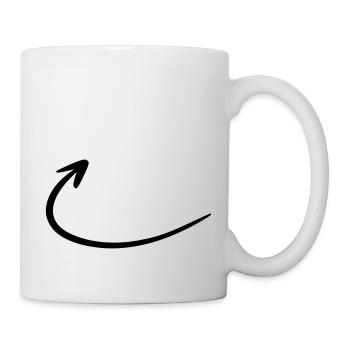 Pfeil Zeichnung Skizze schwarz - Tasse - Weiß - Rechts