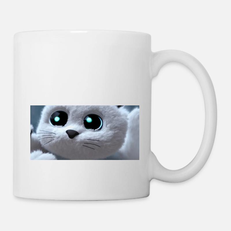 Le chat vous regarde - Mug blanc - blanc