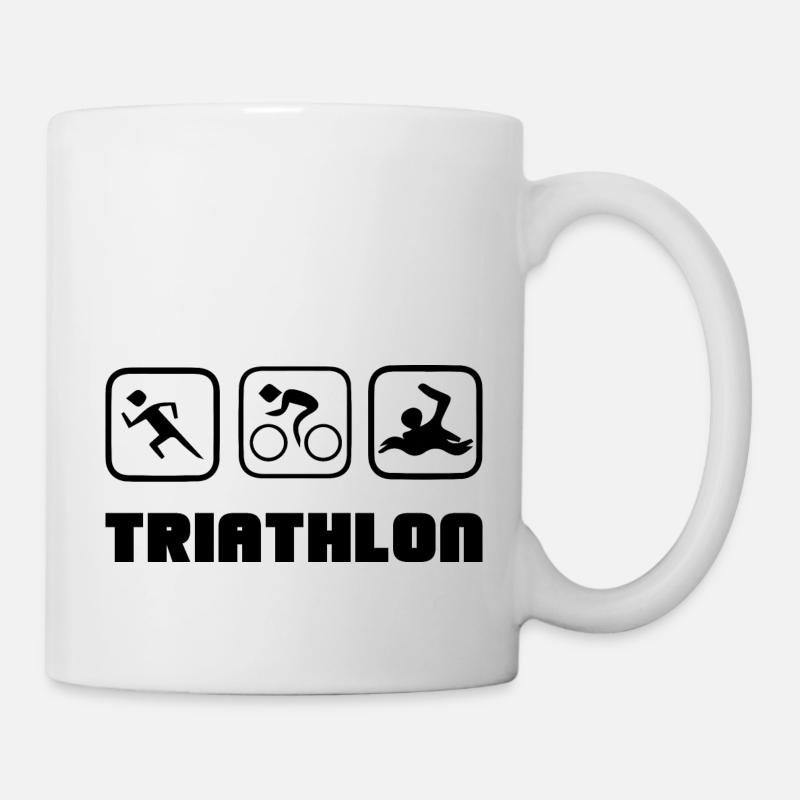 Marathon Triathlon Course à pied Jogging Vélo Cyclisme - Mug blanc - blanc