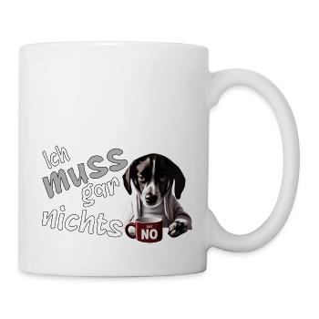 Grimmiger Terrier Hund mit schlechter laune - Tasse - Weiß - Rechts