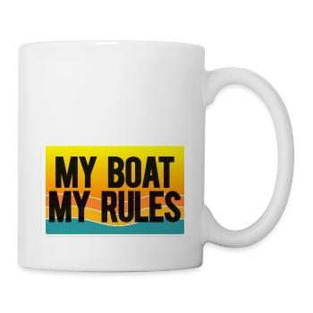 Mon bateau Mes règles Drôle de capitaine nautique Propriétaires de bateaux - Mug blanc - blanc - Droite