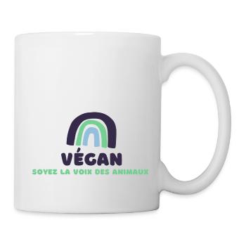 "Soyez végan, soyez la voix des animaux" - Mug blanc - blanc - Droite