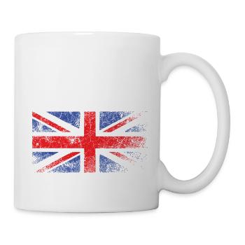 Vintage britische Flagge, Grunge Union Jack - Tasse - Weiß - Rechts