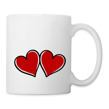 Cœurs d’amour - Mug blanc - blanc - Droite