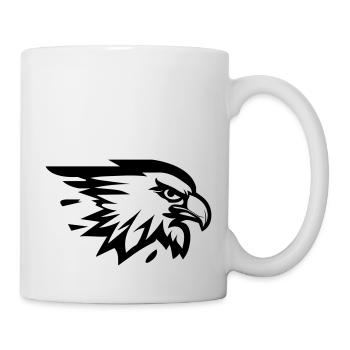 eagle's head with wing in profile - Mug - white - Right